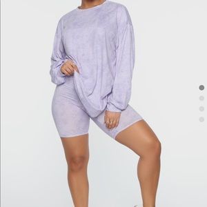 Two piece biker short set!